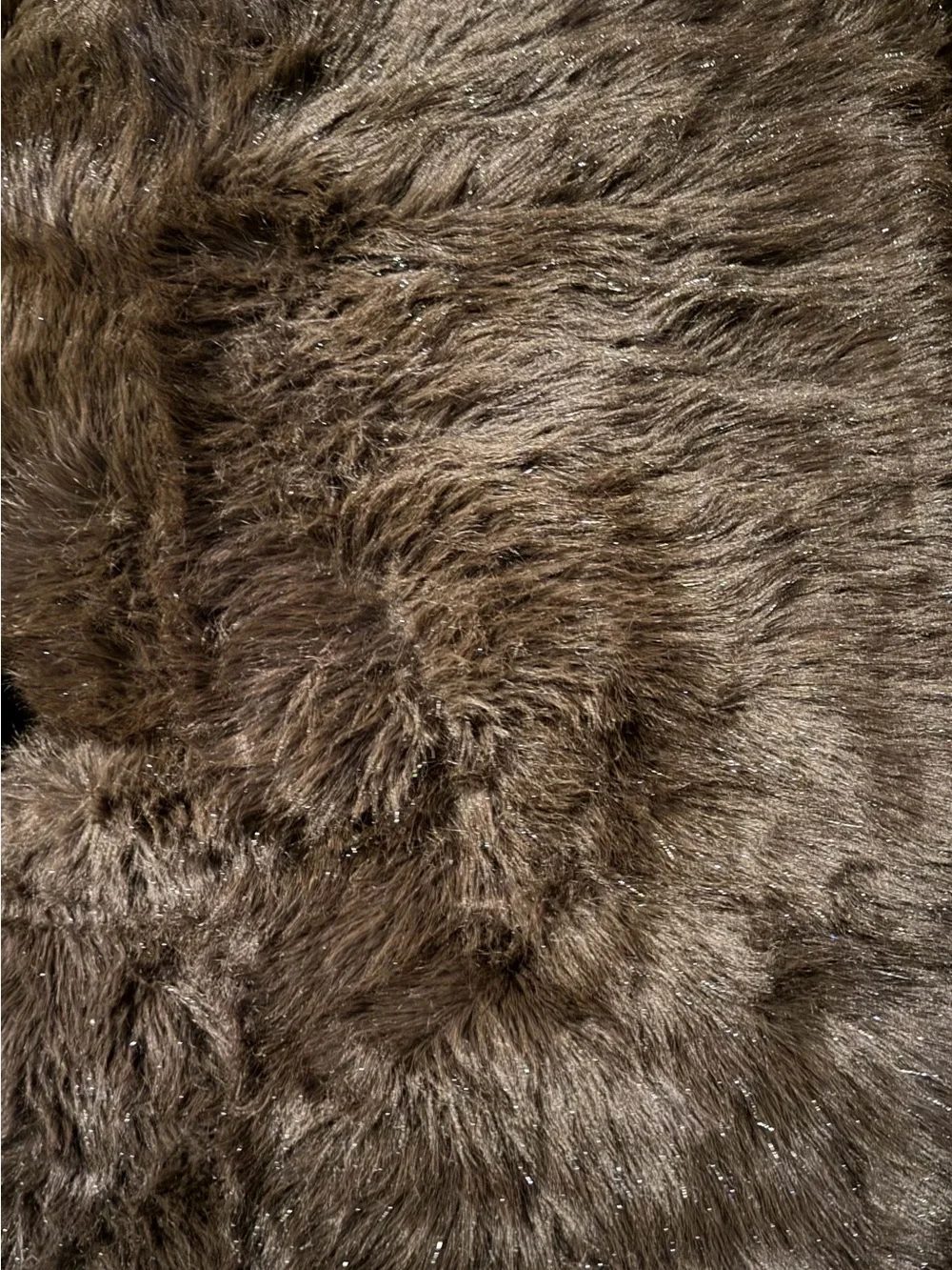 Plush Faux Fur Throw Blanket - Rich Chocolate Brown with Shimmer Strands 60”x80”
